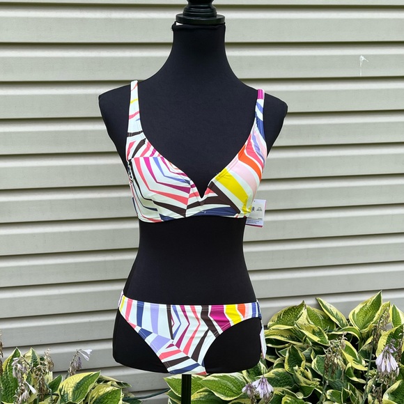 NWT Kate Spade Geobrella Multicolor Bikini Swimsuit Bathing Suit - Picture 7 of 13
